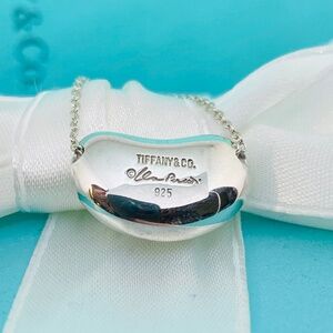 Tiffany & Co  Peretti bean necklace 16” sterling  18mm  box